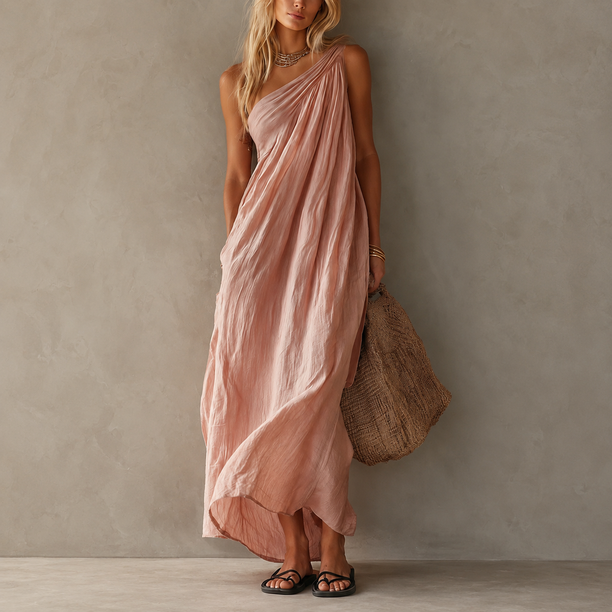 Isabella | Vestido largo asimétrico