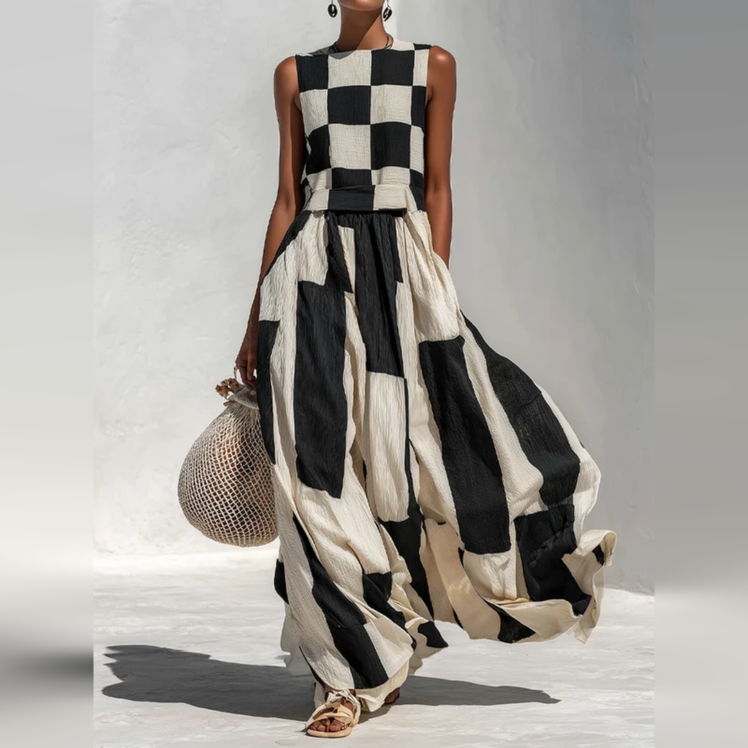 Giulia | Vestido largo geométrico