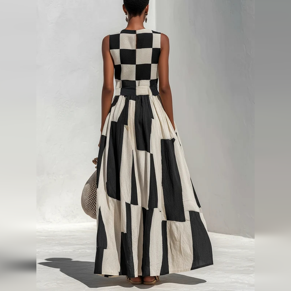 Giulia | Vestido largo geométrico