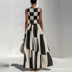 Giulia | Vestido largo geométrico