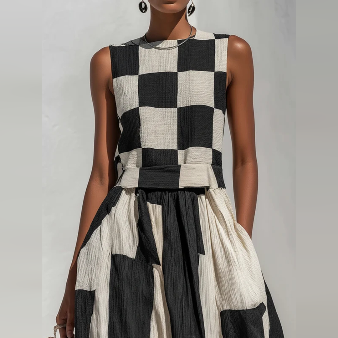 Giulia | Vestido largo geométrico
